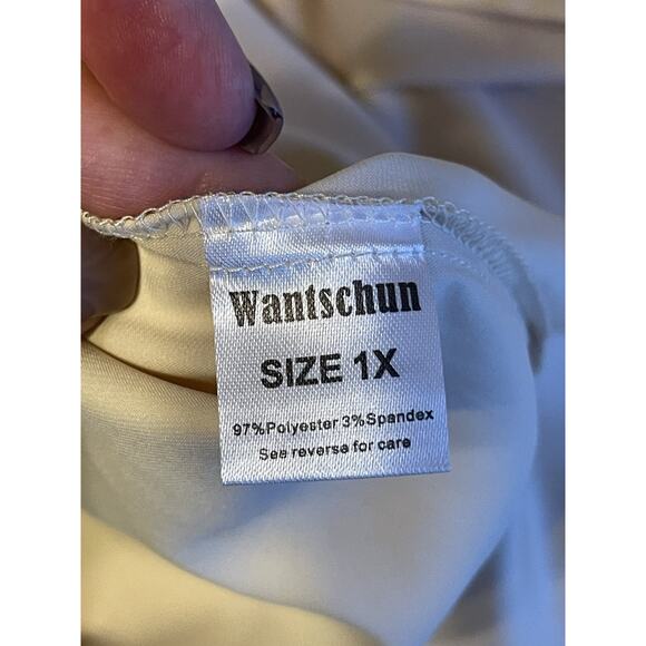 Wantschun Camisole Women's 1X Silky Shining Cream - Picture 10 of 10